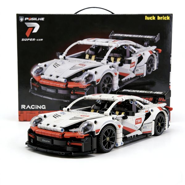 1:14 White GT Racing Supercar Building Blocks Set - 1068 Pieces(6+)