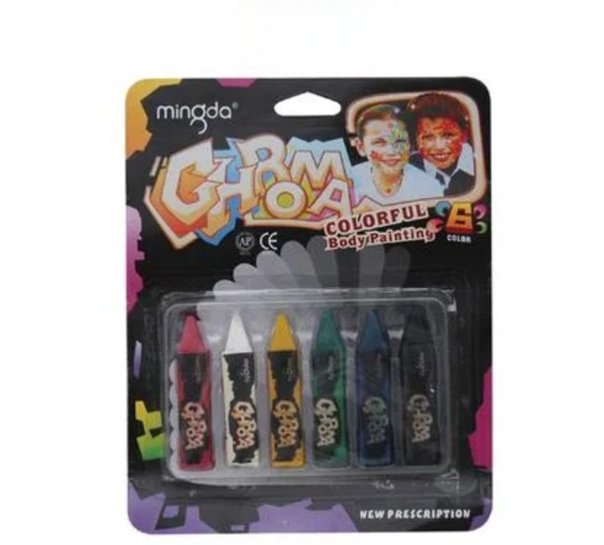 Washable Crayon-Style Face Paint Kit for Dress-Up Parties