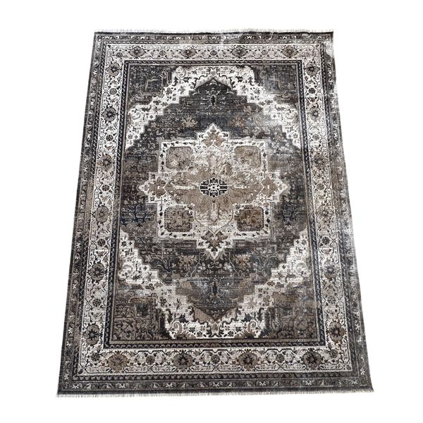 Floral Persian Design Beige/Grey Rug