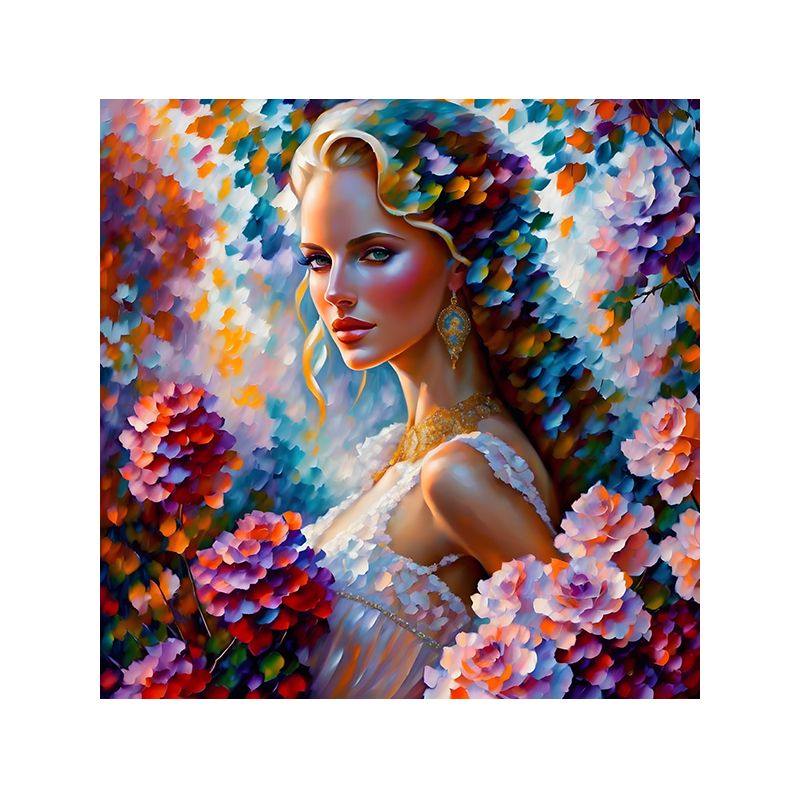 Easy Craft Diamond Painting DIY Kit, 40x40cm Beauty in Flowers Shop
