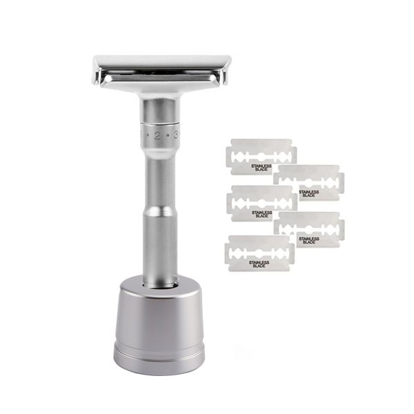 Adjustable Double Edge Classic Men Manual Safety Razor With Base