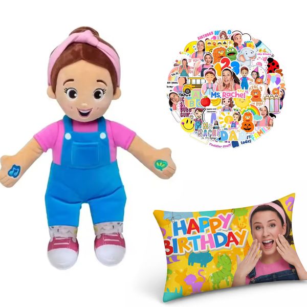 Miss Rachel Speaking &amp; Singing Doll - Pillowcase Sticker Pack Gift Set