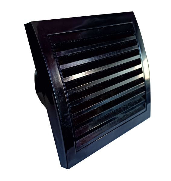 Ventilation Wall/Ceiling Grille Internal or External - 100mm Black Shine