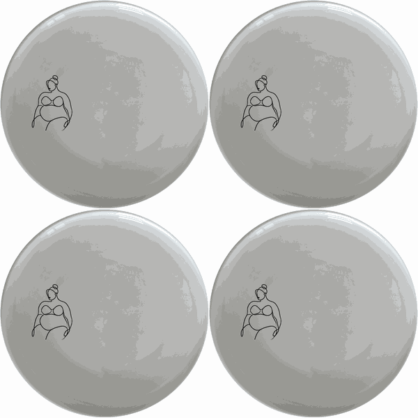 Fat Curvey Ladies Dinner Plate Set of 4 - Range 4