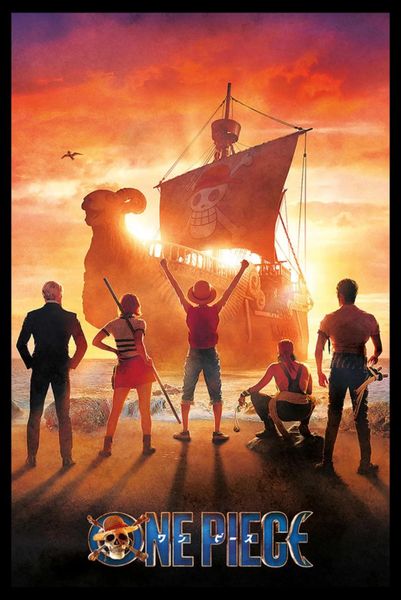 One Piece (Straw Hat Pirates) Poster with Black Frame
