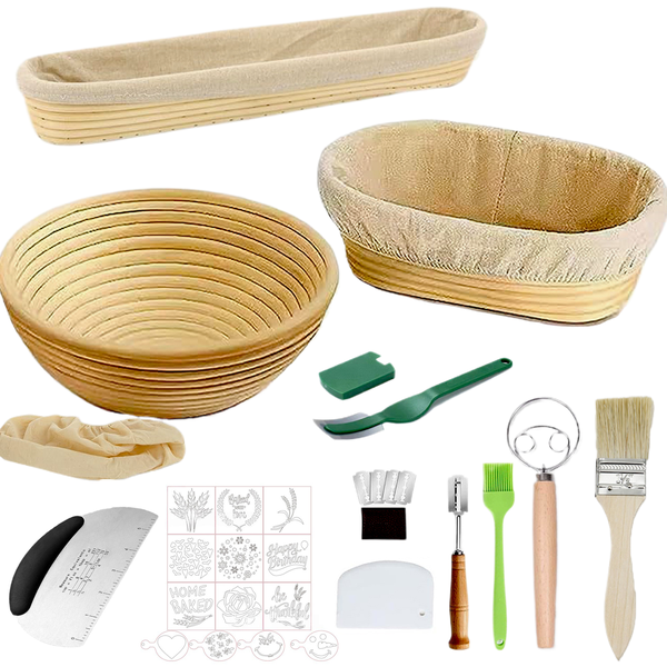 27PCS Bread Proofing Basket,Sourdough Starter Kit,Bread Making Baking Tools