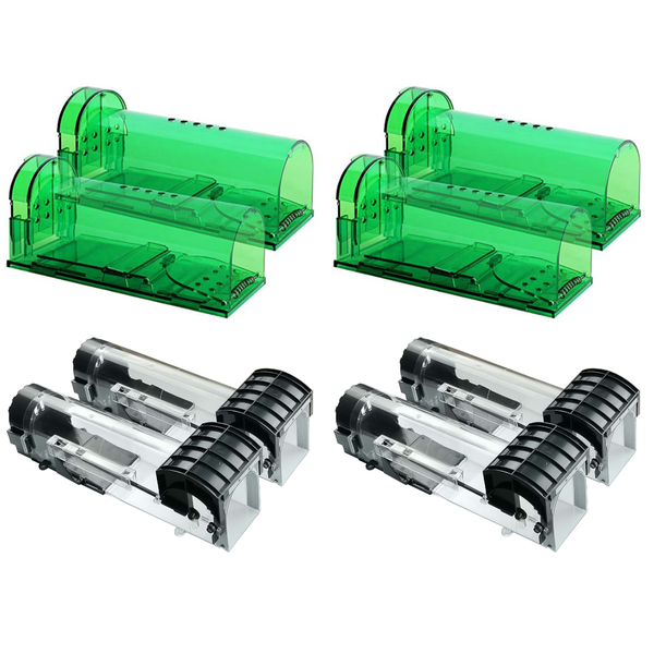 Reusable Plastic Mouse Trap Large and Small Combo - 8 Pack