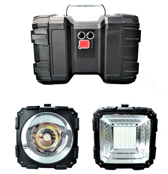 Rechargeable Double Head 2-Way illumination Searchlight 3+4 Light Modes