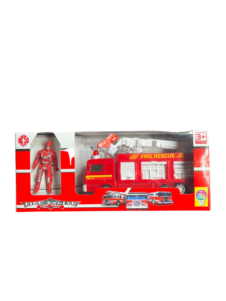 Fire Engine Truck With Fireman Set 2 Piece