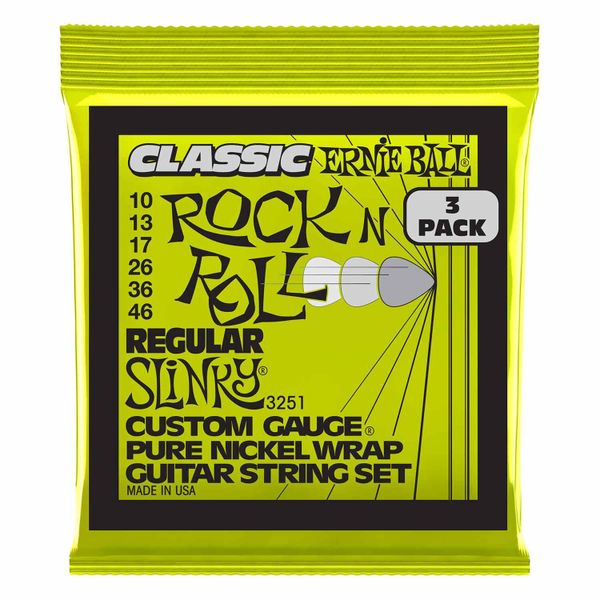 Ernie Ball 3251 - Regular Slinky Electric Guitar Strings - Pack of 3