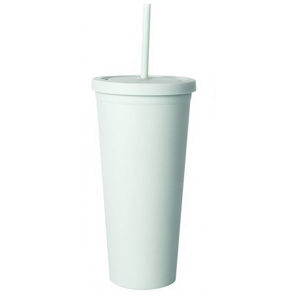 Home Classix Double Wall Marshmallow Tumbler with Straw 700ml
