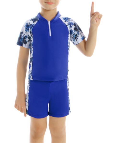 Olive Tree-Boys Swim &amp; Beachwear Shorts and Top-Blue Coconut Tree