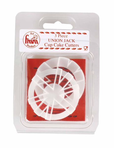 FMM Cutter 3 pc Union Jack Cup Cake Fondant Decoration Cutting Stencil Tool