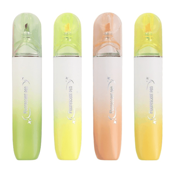 Beifa Fluorescent Brush Highlighter Set - Fresh Glow Collection (4 Colours)