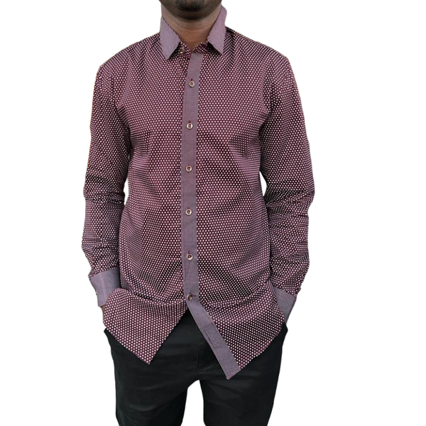 Maroon White Dots image