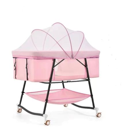 Baby crib hot sale pink