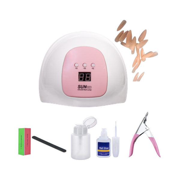 Nail Extension Kit - 48W UV Lamp, Glue, Tips &amp; Tools