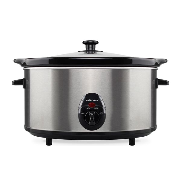 Mellerware Slow Cooker Stainless Steel Brushed 6.5L 320W "Tempo