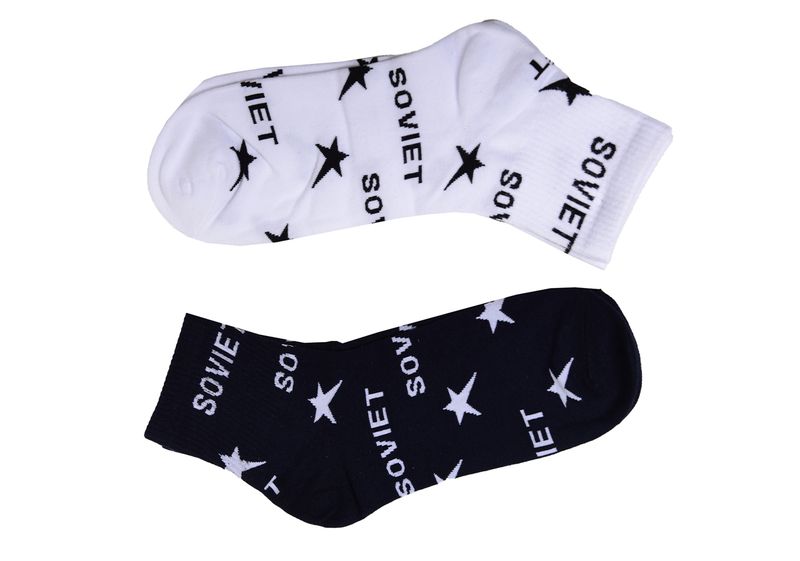 Soviet Albatross 2 Pack Sport Socks with All Over Branding - Navy&amp;White