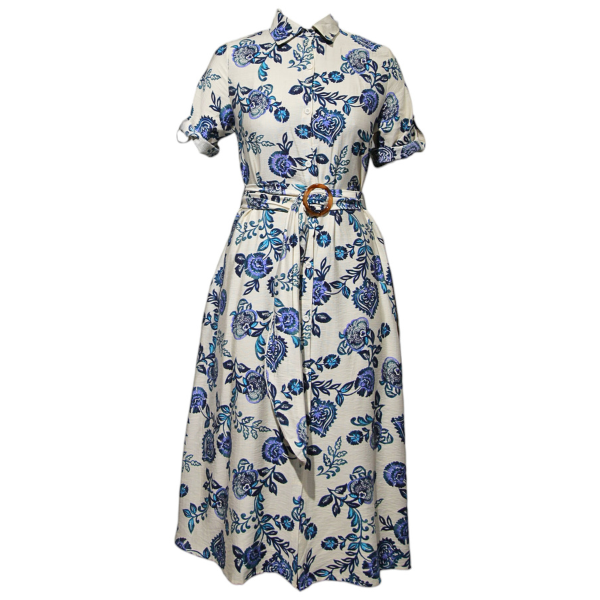 Missy Missi Ladies Midi Shirt Dress Belted Floral