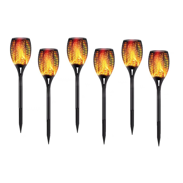 6 Pieces Waterproof Solar LED Garden Torch Decorative Light