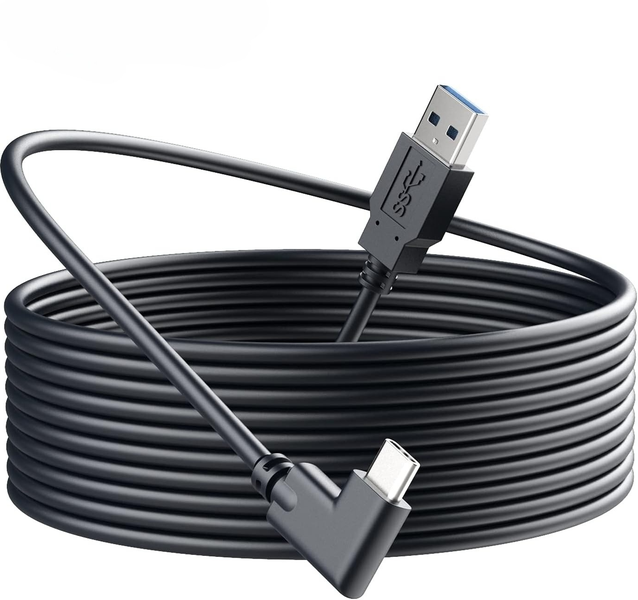 3M VR Headset Cable for Oculus Quest 2/1, 90 Degree 3.2 gen USB C to A