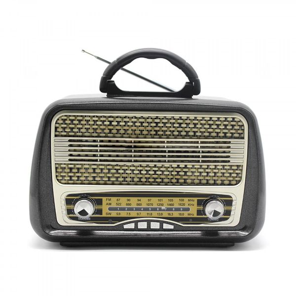 Wooden Vintage design, Retro FM Multimedia Radio MD-1902BT Wireless Speaker