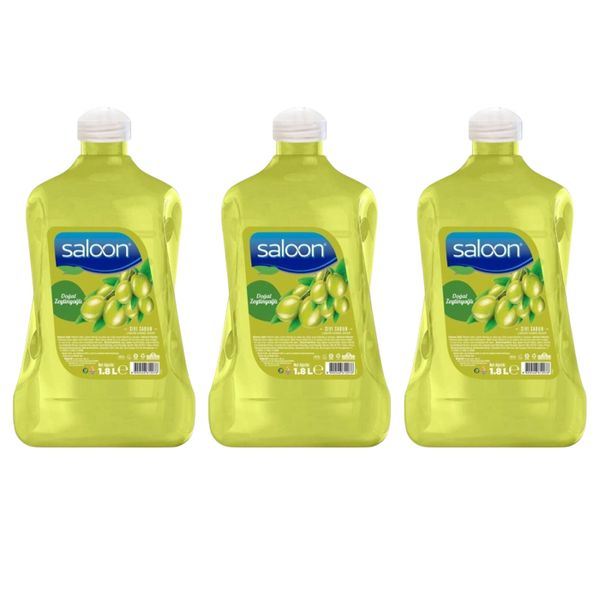 Saloon Liquid Hand Wash Soap - Olive - 1.8 Litres - 3 Pack