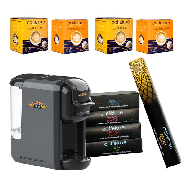 Caffeluxe F.R.I.E.N.D.S DUO Coffee Machine | Pods and Capsules included
