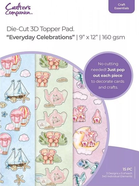 Crafters Companion Die-Cut 3D Topper Pads Everyday Celebrations - 15 Pages