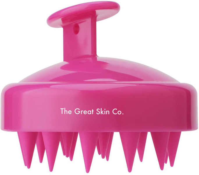 The Great Skin Co Exfoliating Silicone Scalp &amp; Hair Massage Brush - Pink