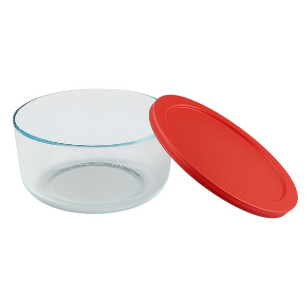2 Pack - Round Glass Food Storage Container with Lid