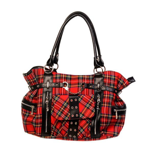 Banned Alternative - Rise Up Tartan Shoulder Bag