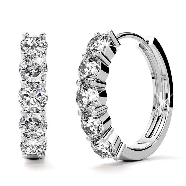 Dhia Rose Gold Glitz Hoop Earring Made with Crystals from Swarovski
