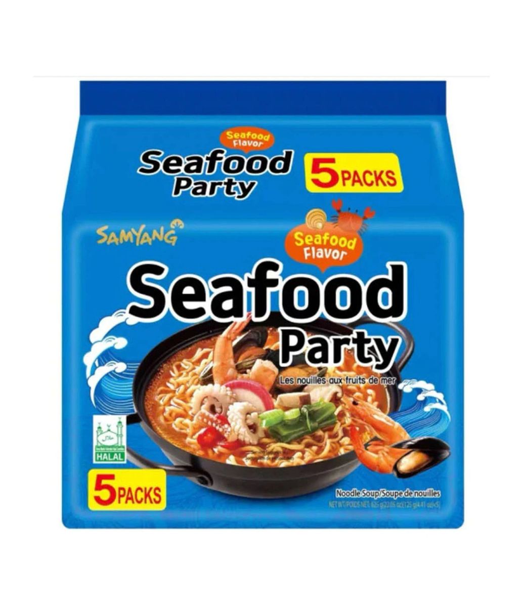 Samyang Authentic Seafood Party Instant Ramen Noodle Soup 5Pack