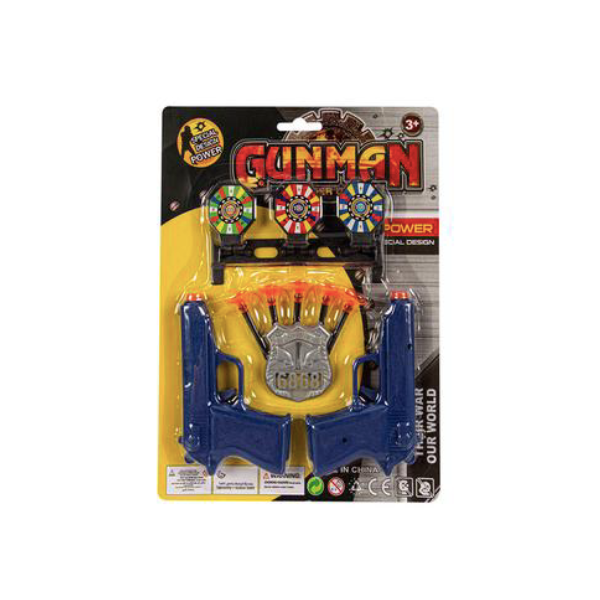 Gunman Toys- Police Toy Gun Dart Set 2 Piece