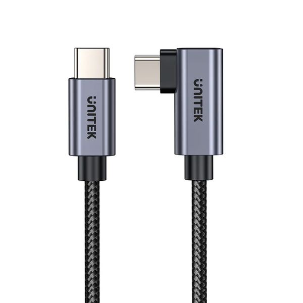 Unitek 100W USB2.0 Type -C Nylon Braided Cable With 90 Degree Connector