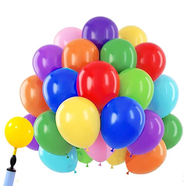 Inflate the Fun with Our 100 Piece Multi-Coloured Balloons &amp; Hand Air Pump!