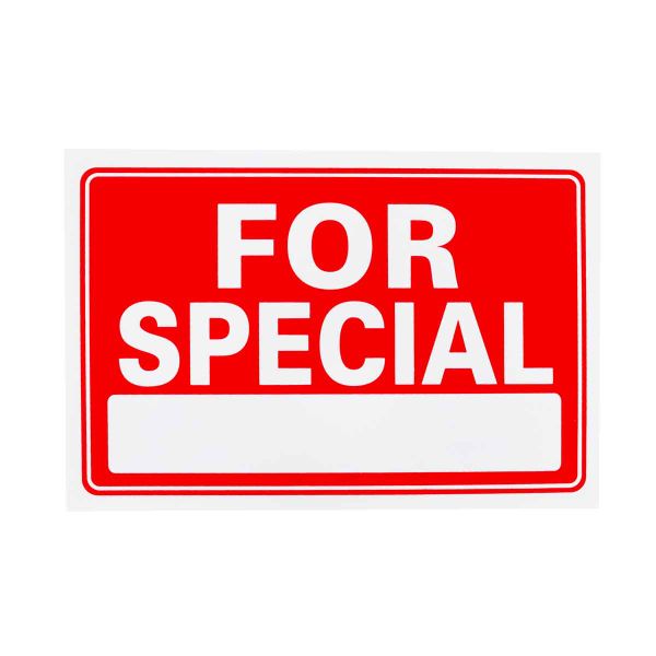 Red And White "For Special" Plastic Board 20cm x 30cm x 3mm