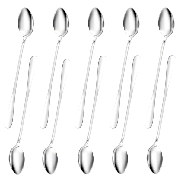 6pcs Long Handle Stainless Steel Tea Coffee Spoons Ice Cream Cutlery