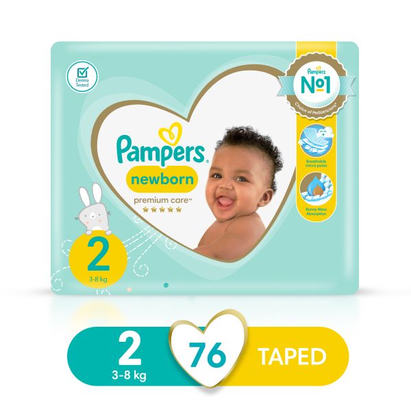 Pampers Premium Care Newborn Size 2 (3-8 kg) 76 Nappies