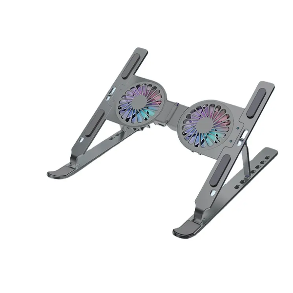 Laptop Stand with Adjustable, Foldable Design and Dual Cooling Fans