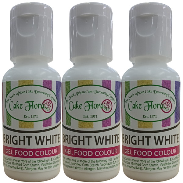 Cake Flora Gel Food Colour Pack of 3 - Bright White