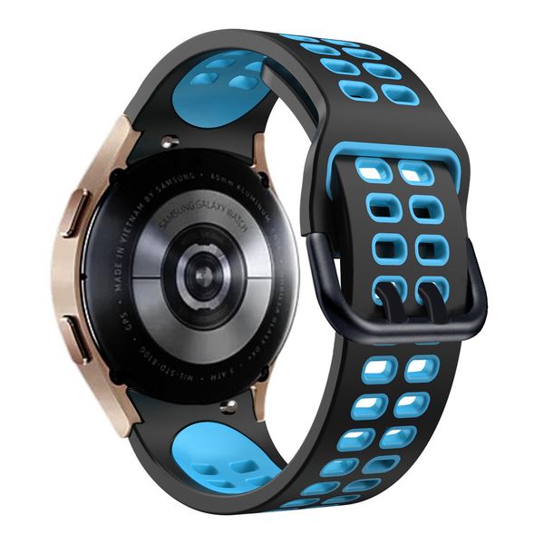 Sport Strap Compatible with Samsung Galaxy Watch 4/5/6/7- Black &amp; Sky Blue
