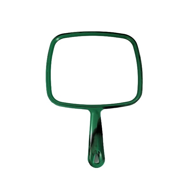 Hand Held Beauty Mirror 23cm x 31cm - Green