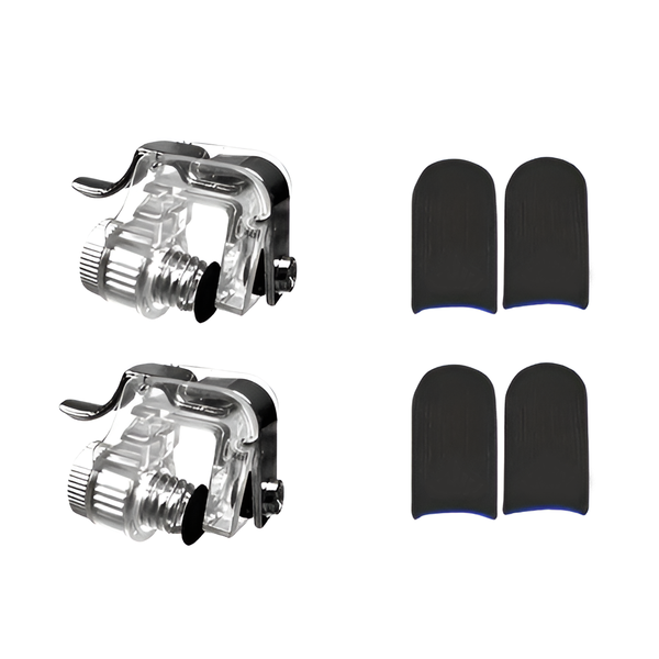 Finger Triggers For Mobile Phone Gaming With 4 Finger Sleeves