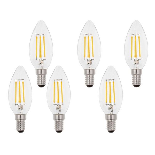 VITO LED Filament Bulb Ledisone - 2 - Clear C35 E14 - 4W Daylight - Set of 6