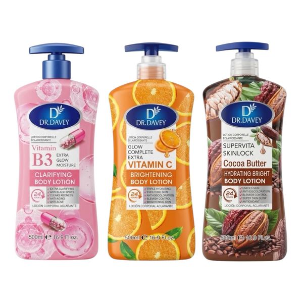 Pack of 2-Dr Davey Turmeric B3 Extra Glow Moisture 24H Body Lotion 500ml