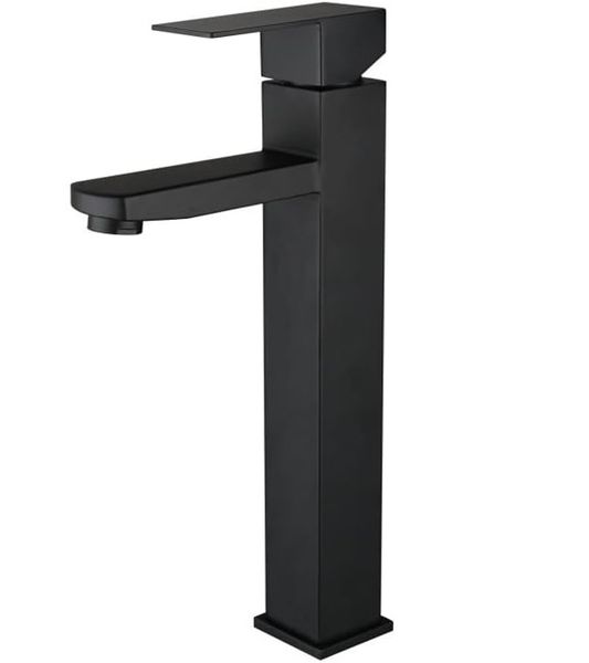 Jack Brown Square Tall Bathroom Basin Mixer Tap With Hose