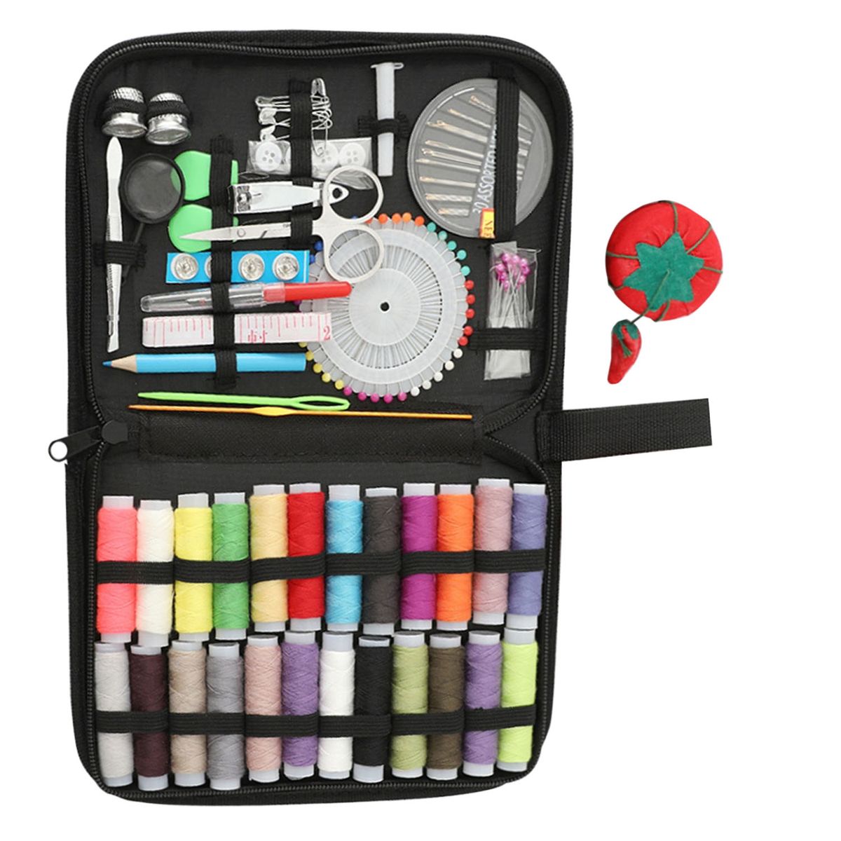 BasicX 132-Piece Portable Sewing Kit with Threads, Needles & Accessories